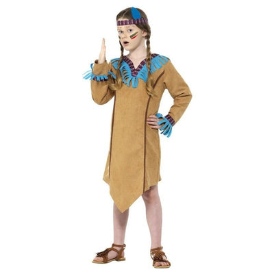 Native American Inspired Girl Costume, Brown - Jokers Costume Mega Store