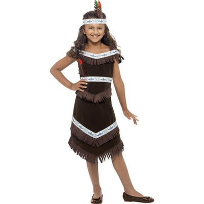 Native American Inspired Girl Costume Fringed Dress - Jokers Costume Mega Store