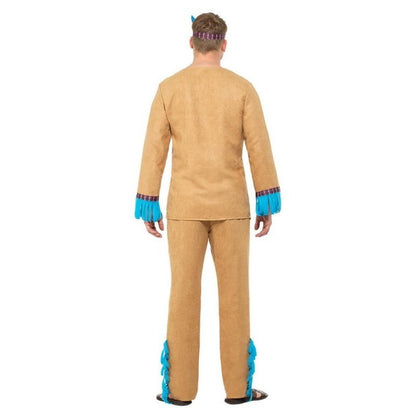 Native American Inspired Warrior Costume, Blue & Brown - Jokers Costume Mega Store