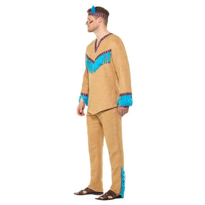 Native American Inspired Warrior Costume, Blue & Brown - Jokers Costume Mega Store