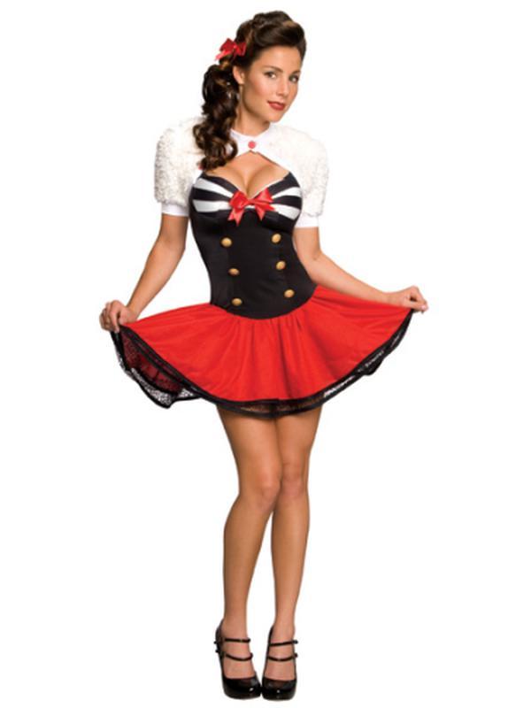 Navel Pin Up Secret Wishes Costume Size S - Jokers Costume Mega Store