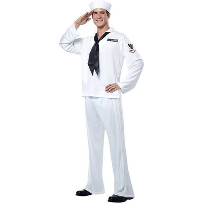 Navy Sailor Men's White Marine Uniform Costume - Jokers Costume Mega Store