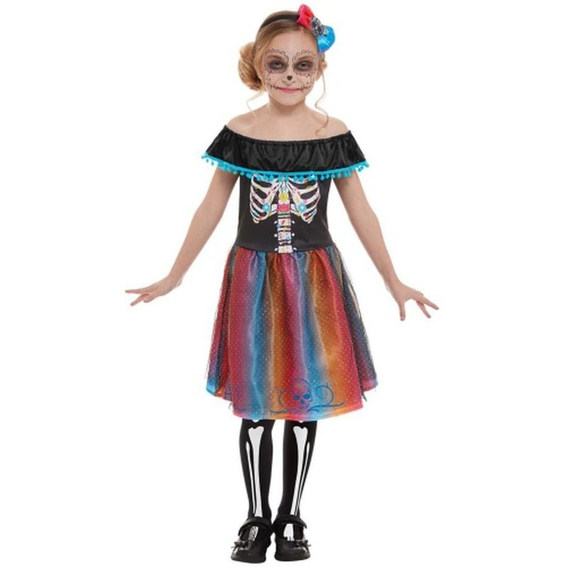 Neon Day Of The Dead Girl Costume - Jokers Costume Mega Store