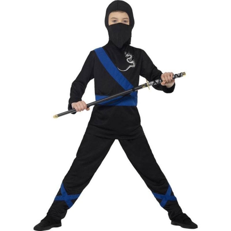 Ninja Assassin Costume, Black & Blue - Jokers Costume Mega Store