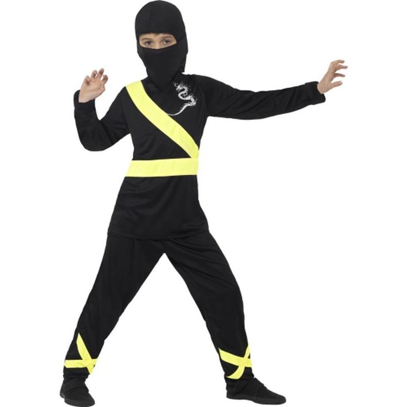 Ninja Assassin Costume, Black & Yellow - Jokers Costume Mega Store
