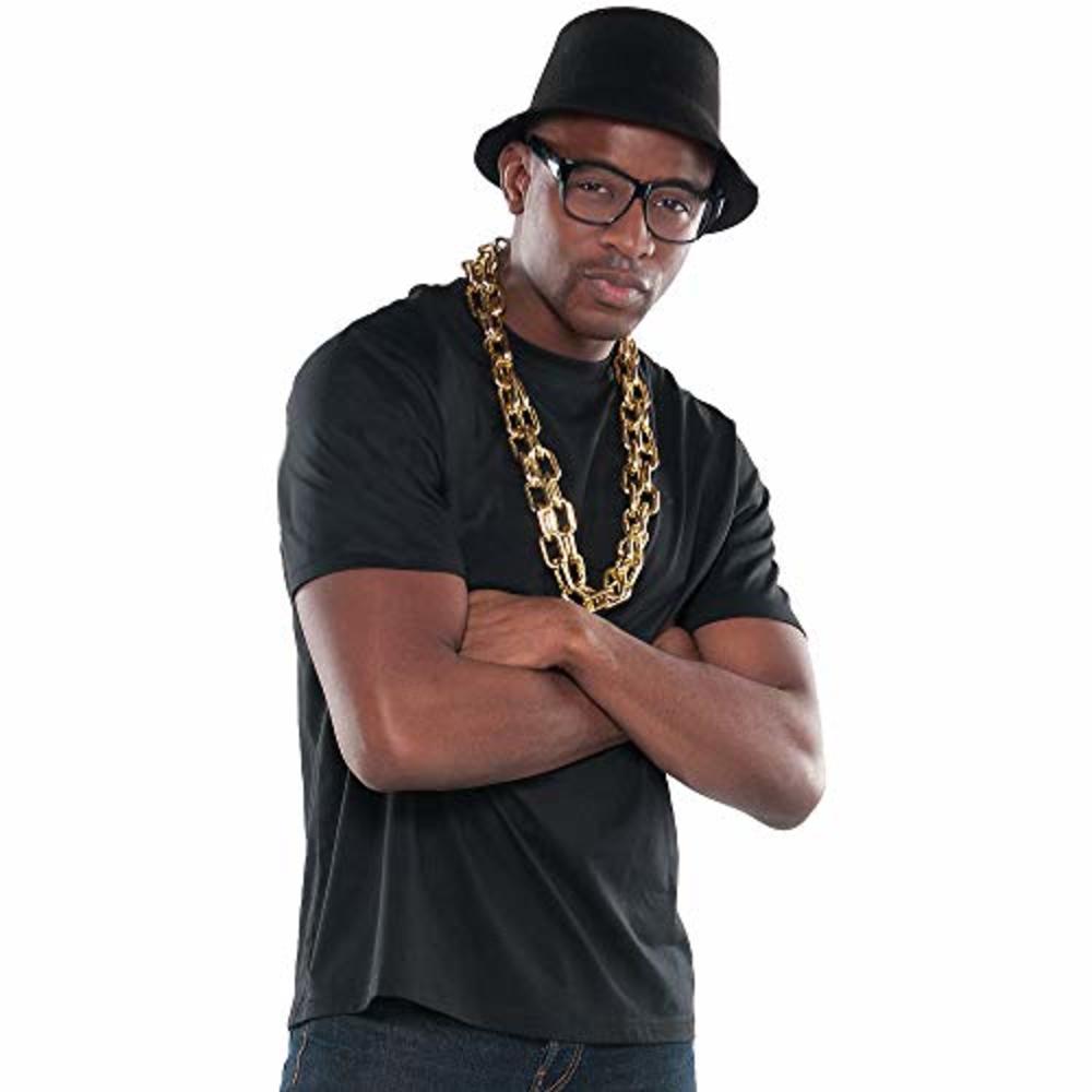 Old School Rapper Kit - Gold Chain, Black Glasses & Hat – Jokers ...