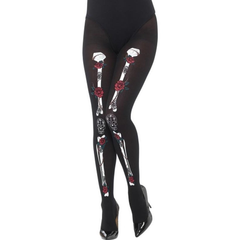 Opaque Day of the Dead Tights - Jokers Costume Mega Store