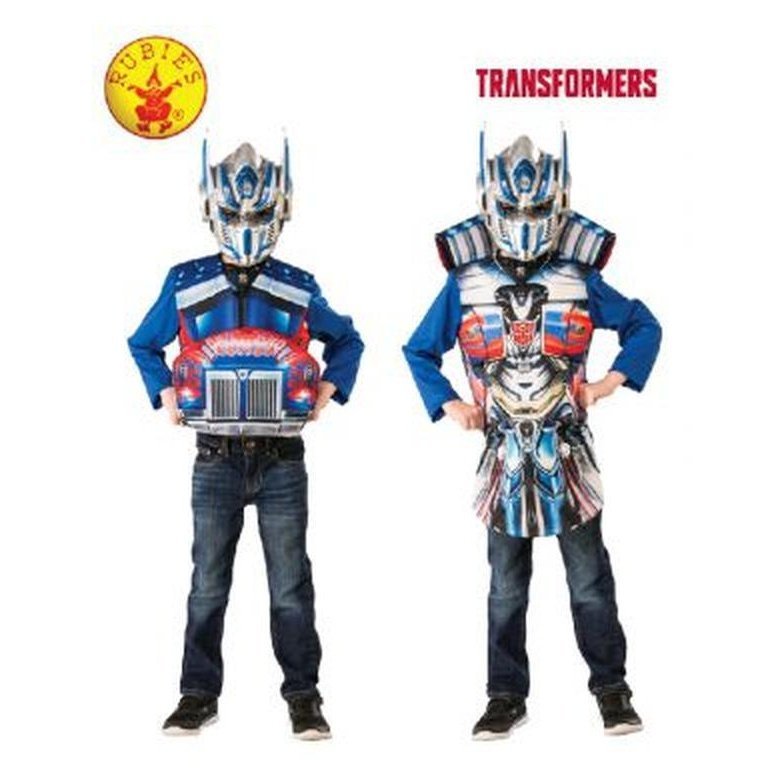 Optimus Prime Flip N Reveal Dlx Costume Top, Child Size Small - Jokers Costume Mega Store