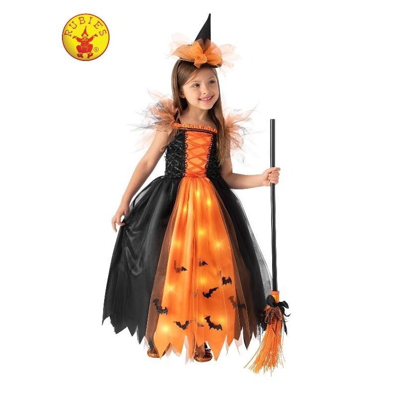 Orange Witch Light Up Costume, Child - Jokers Costume Mega Store