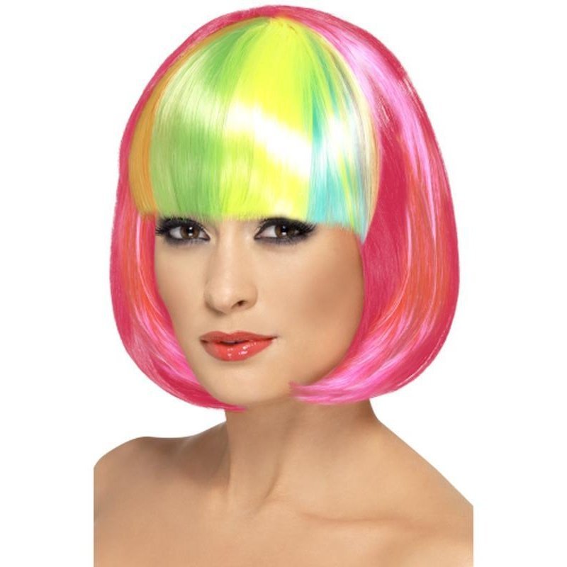 Partyrama Wig, 12 inch - 12 inch, Neon Pink - Jokers Costume Mega Store