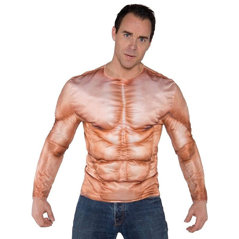 Photo Real Shirt Muscles Padded - Jokers Costume Mega Store