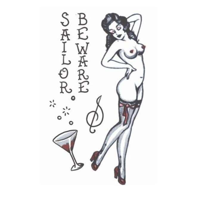 Pin Up – 40’s Girl – Temporary Tattoo - Jokers Costume Mega Store