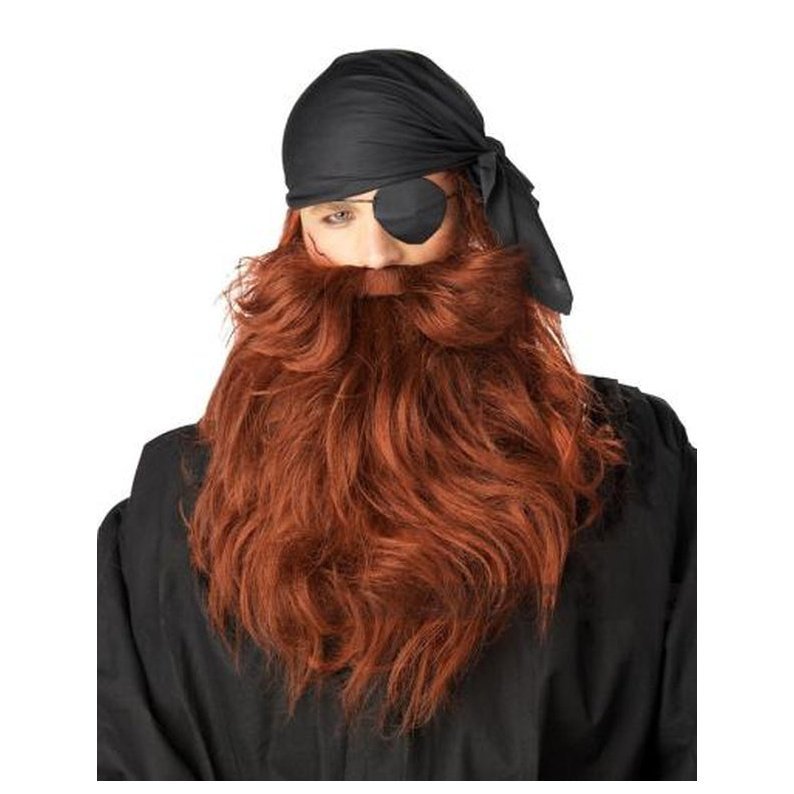 Pirate Beard & Moustache Red - Jokers Costume Mega Store