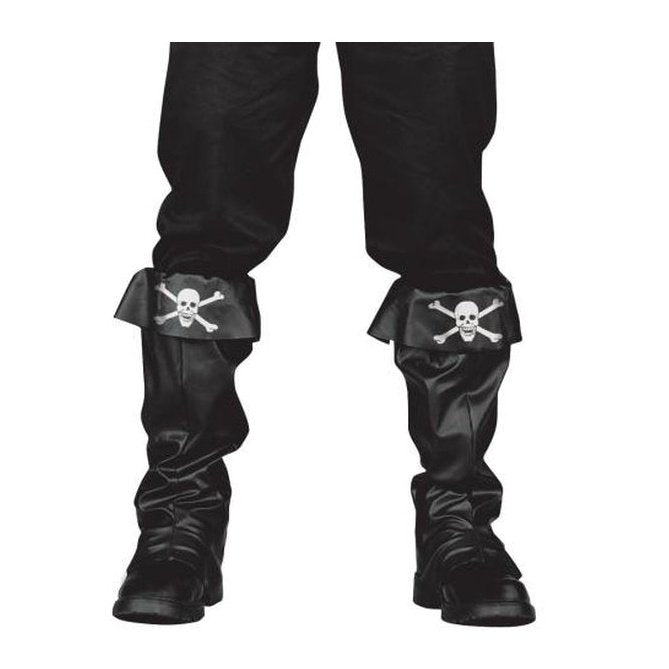 Pirate Boot Covers With Cross Bows - Jokers Costume Mega Store