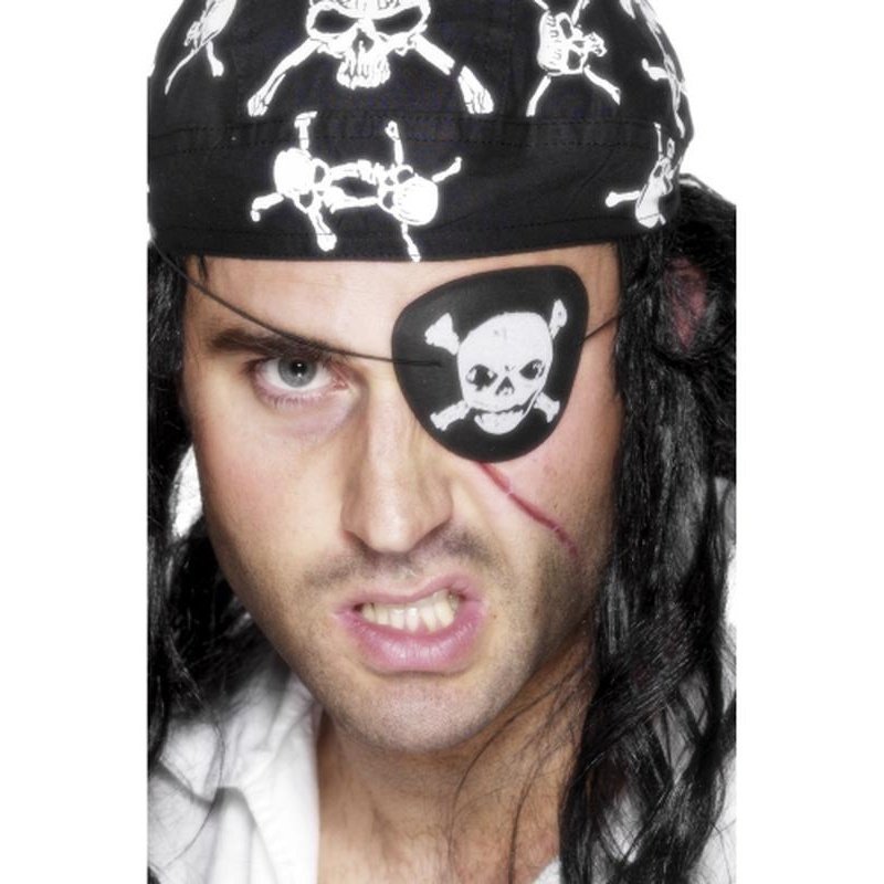 Pirate Eyepatch with Skull and Crossbones - Jokers Costume Mega Store