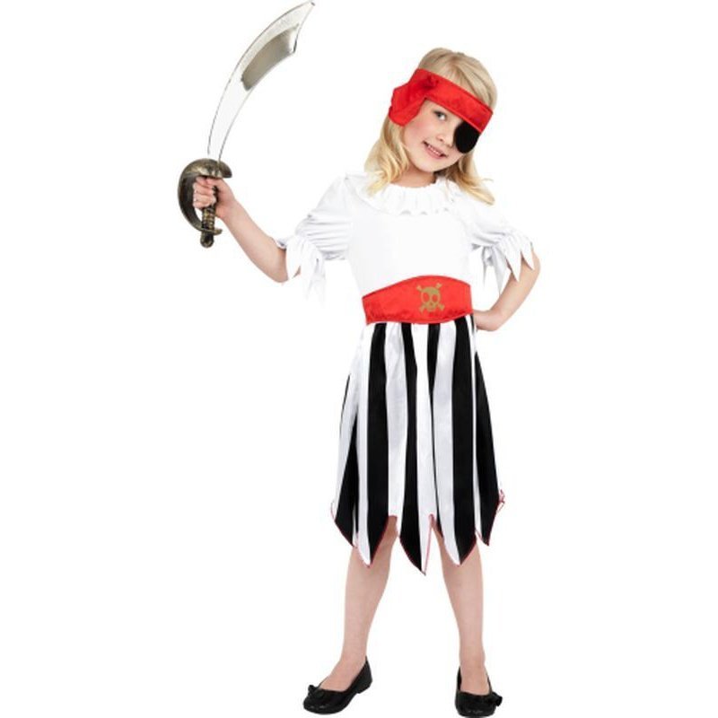 Pirate Girl Costume, Black & White - Jokers Costume Mega Store