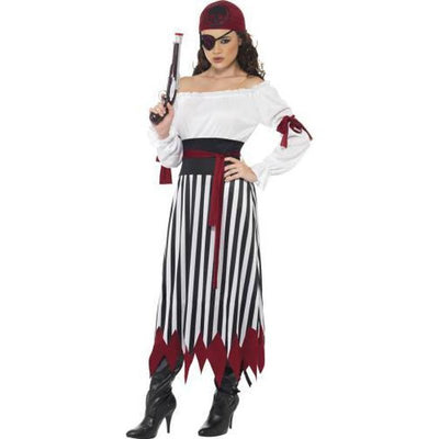 Pirate Lady Costume - Black and White - Jokers Costume Mega Store