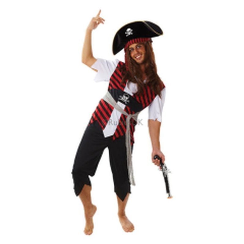 Pirate Man Costume Size Xl - Jokers Costume Mega Store