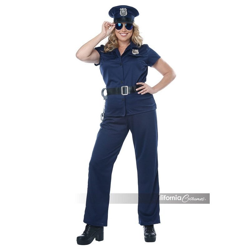 Plus Size Police Woman Costume with Shirt Pants Accessories Jokers Costume Mega Store