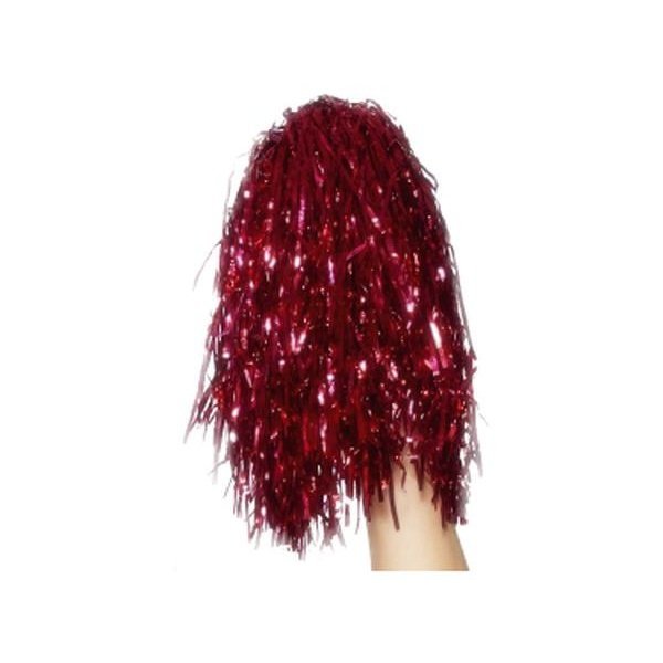 Pom Poms Metallic, Red - Jokers Costume Mega Store