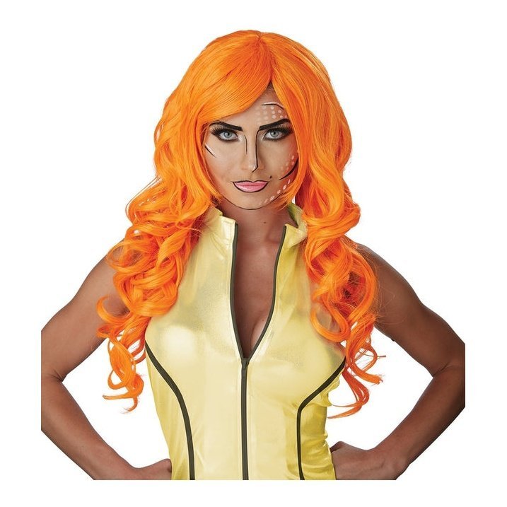 Pop Art Superhero Wig Orange - Jokers Costume Mega Store