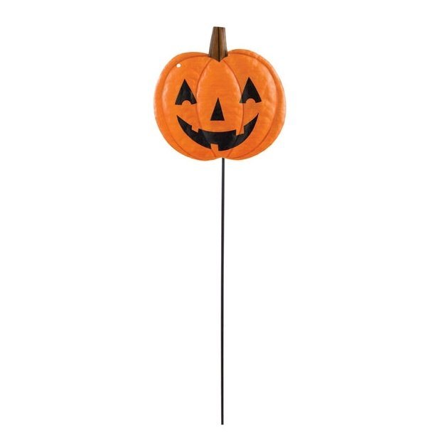 Pumpkin Small Metal Yard Stake - Jokers Costume Mega Store