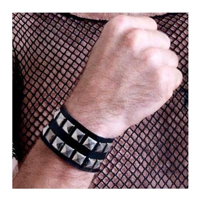 Punk Double Studded Wrist Cuff - Jokers Costume Mega Store