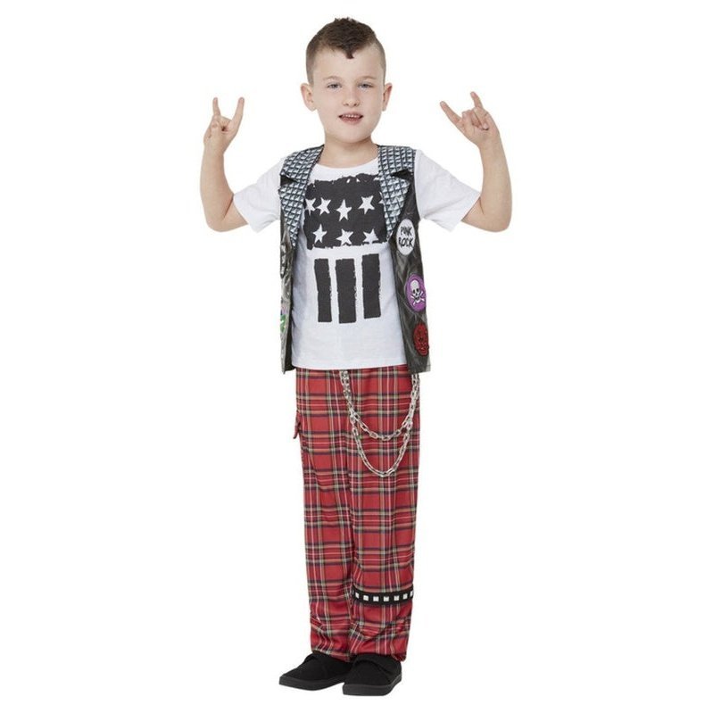Punk Rocker Costume, Red, Boy - Jokers Costume Mega Store
