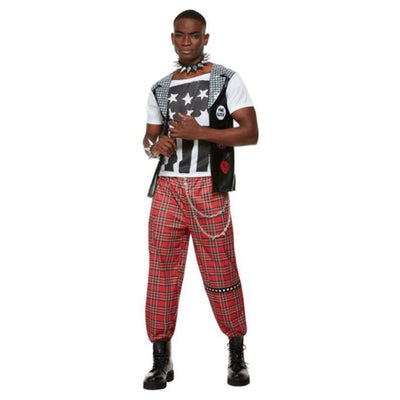 Punk Rocker Costume, Red, Male - Jokers Costume Mega Store