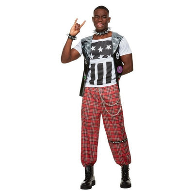 Punk Rocker Costume, Red, Male - Jokers Costume Mega Store