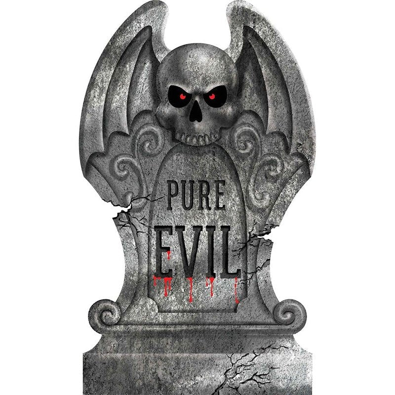 Pure Evil Tombstone Decoration, 22" - Jokers Costume Mega Store