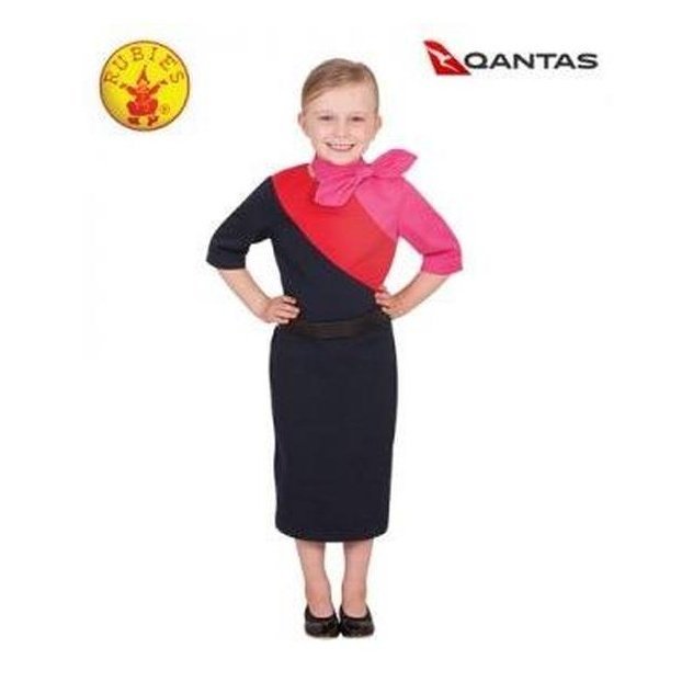 Qantas Female Cabin Crew Uniform, Child Size 6 8 - Jokers Costume Mega Store