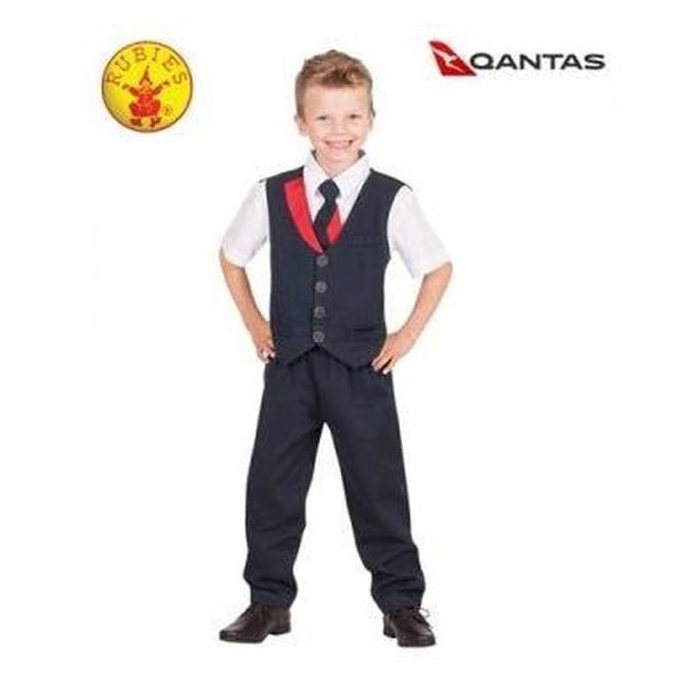 Qantas Male Cabin Crew Uniform, Child Size 6 8 - Jokers Costume Mega Store