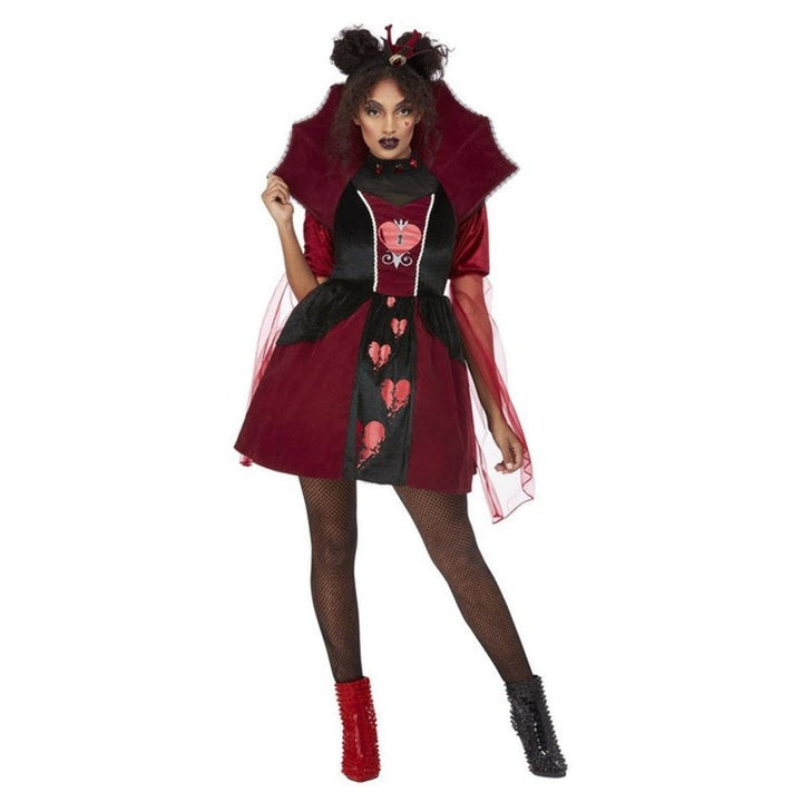 Queen Of Broken Hearts Costume, Red - Jokers Costume Mega Store