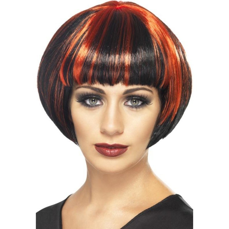 Quirky Bob Wig - Black with Red Streaks - Jokers Costume Mega Store