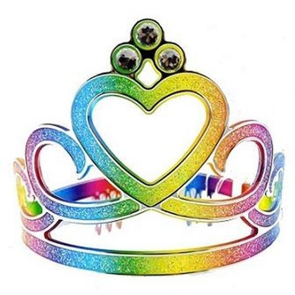 Rainbow Heart Tiara W/Gemstone - Jokers Costume Mega Store