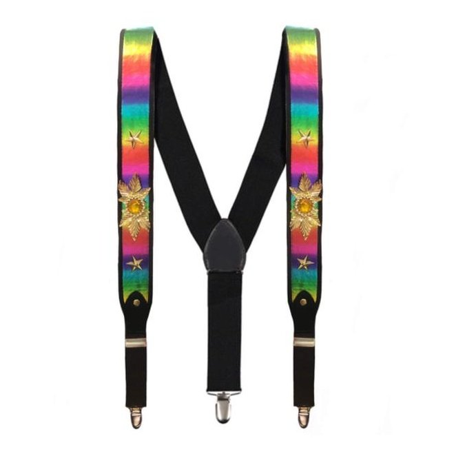 Rainbow Suspenders Bling - Jokers Costume Mega Store