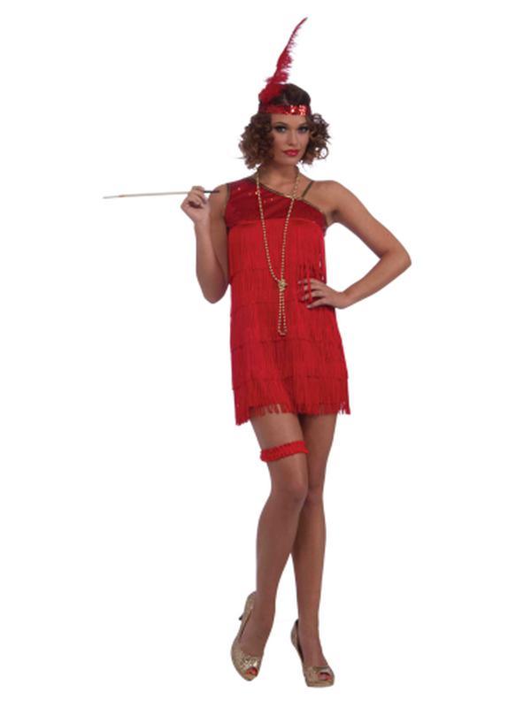 Red Dazzle Flapper Costume Size Std - Jokers Costume Mega Store