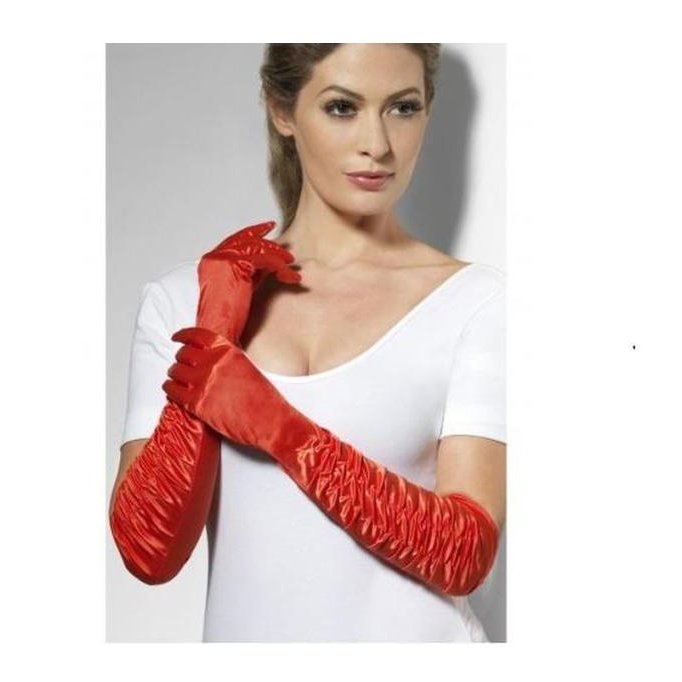 Red Long Temptress Gloves - Jokers Costume Mega Store