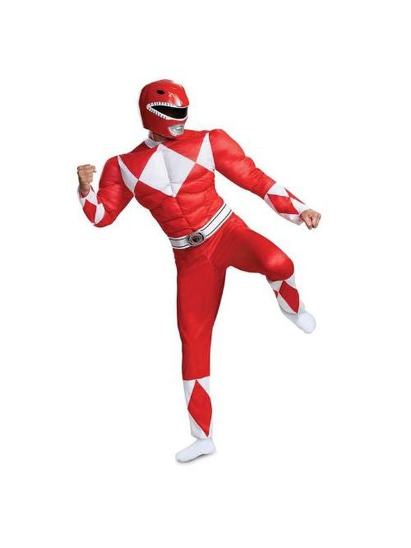 Red Ranger Classic Muscle Adult Costume - Jokers Costume Mega Store