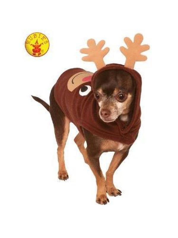 Reindeer Hoodie Pet Costume Size S - Jokers Costume Mega Store