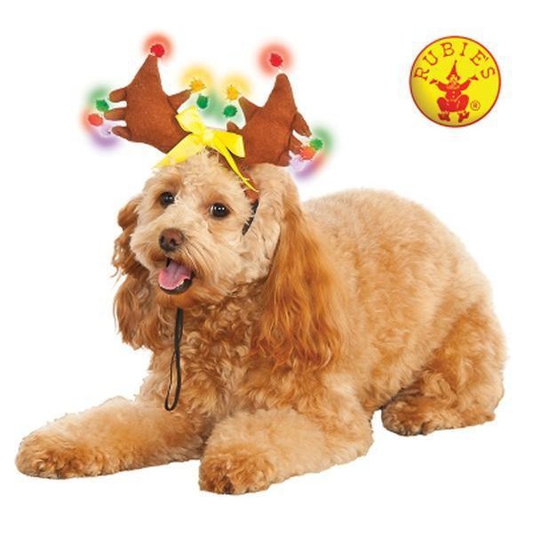 Reindeer Light Up Pet Costume Size M L - Jokers Costume Mega Store