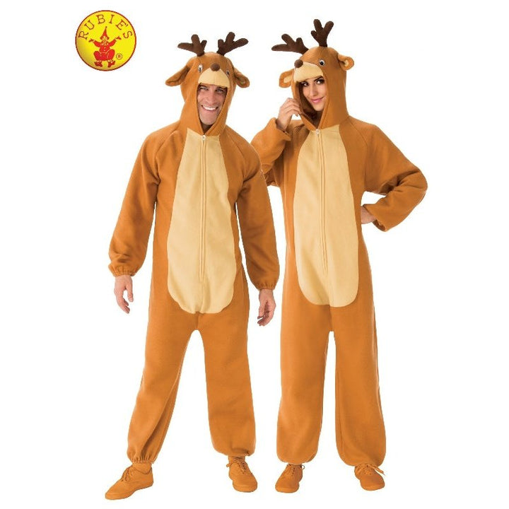 Reindeer Onesie Jumpsuit, Adult - Jokers Costume Mega Store