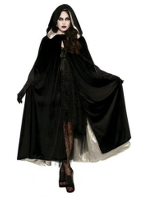 Reversible Black And White Velvet Cape Size Std - Jokers Costume Mega Store