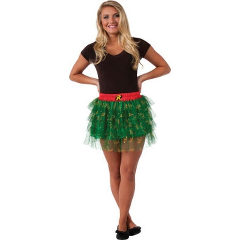 Robin Skirt With Sequins Teen Size Std - Jokers Costume Mega Store