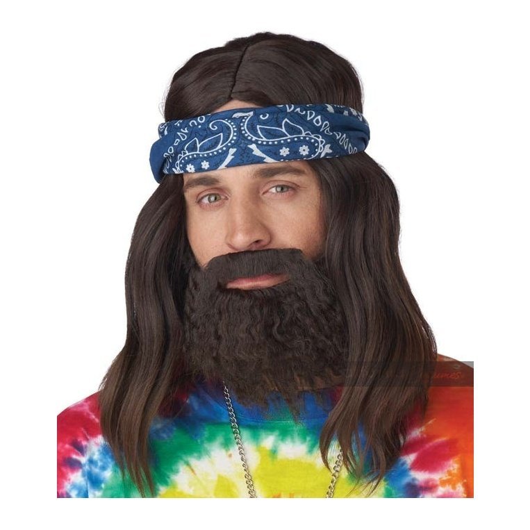 Roll It Up Wig, Beard & Moustache - Jokers Costume Mega Store