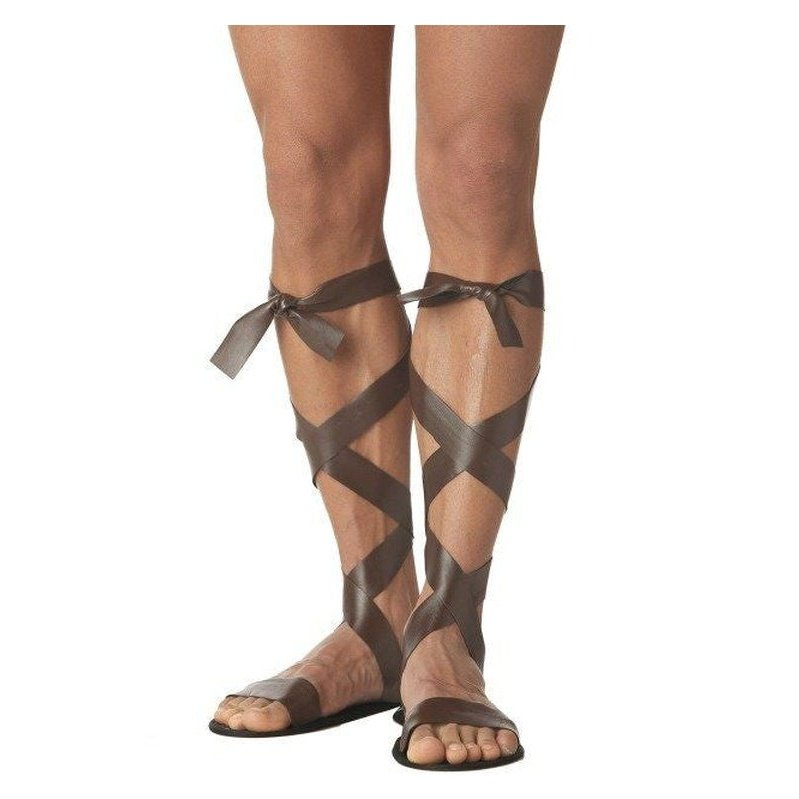 Roman Gladiator Men's Costume Sandals - Jokers Costume Mega Store