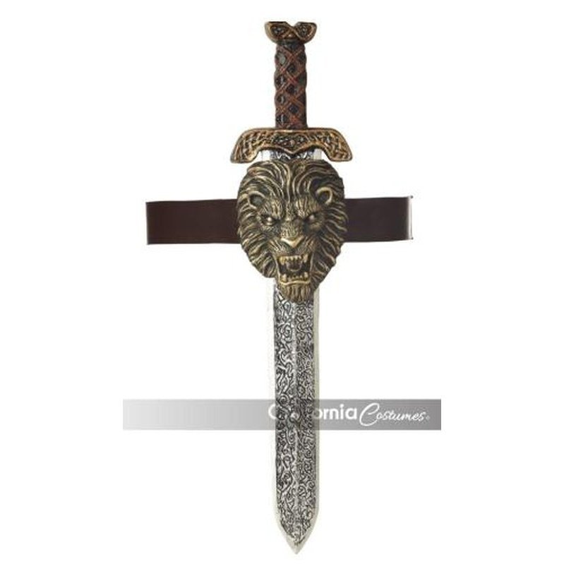 Roman Sword With Gold Lion Sheath - Jokers Costume Mega Store