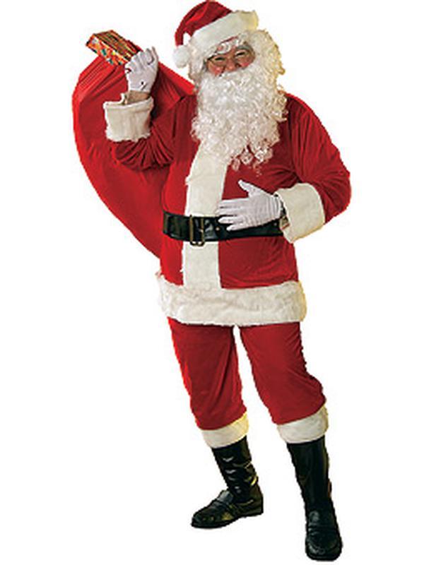 Santa Suit Velour Size Std - Jokers Costume Mega Store