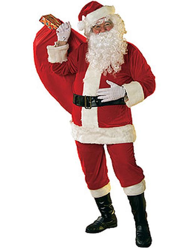 Santa Suit Velour Size Xl - Jokers Costume Mega Store
